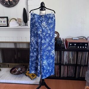 Maeve Blue and White Floral Pants “The Colette”
